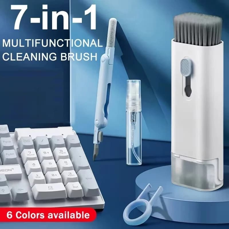 7 In 1 Keyboard Cleaner Brush Kit Earphone Cleaning Pen Dust Tool With Keycap Puller For AirPods Laptop PC Tablet Camera Headset
