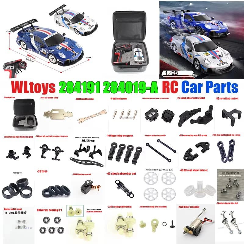 WLtoys 284191 284191-A RC Parti di Automobili Scheda Madre Auto Borsette Motore Sterzo Tazza Sterzo Pneumatico Ammortizzatore Cuscinetto Telaio