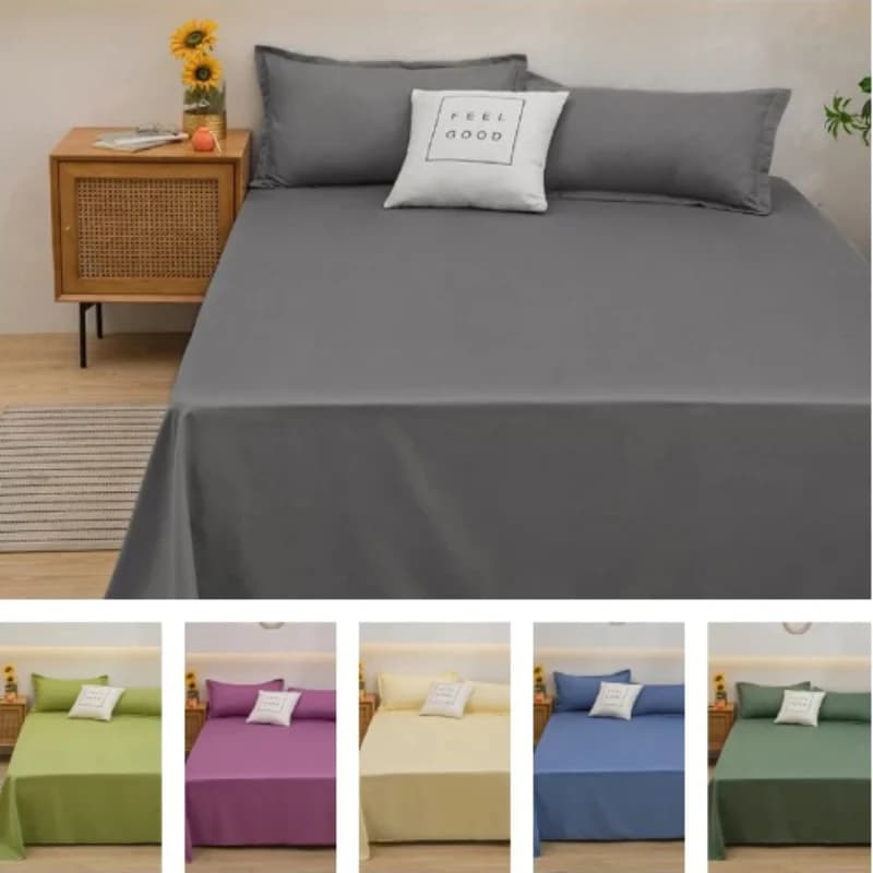 1 lenzuolo piatto per letto matrimoniale, lenzuola tinta unita, lenzuola piatte singole/queen/king, lenzuola morbide per la casa