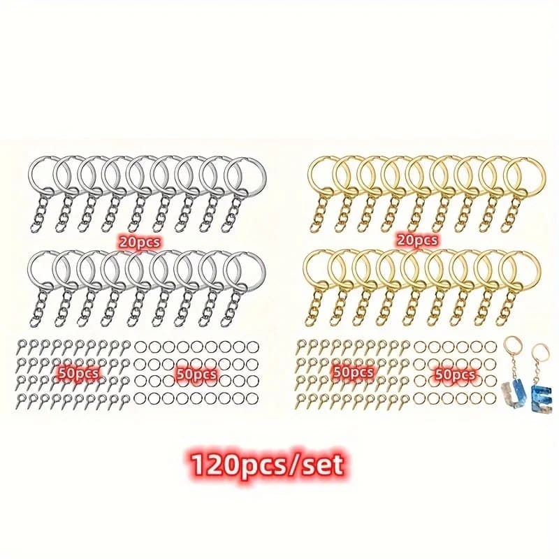 Kit 120 Pezzi Anelli di Giunzione Fai-da-Te - Mini Ganci a Vite per Creazione di Gioielli, Artigianato e Riparazioni