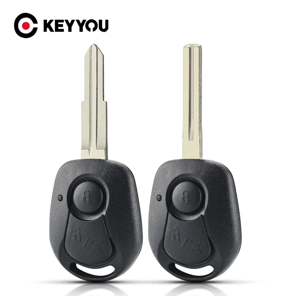 KEYYOU per Ssangyong Actyon Kyron Rexton Keys 2 pulsanti Flip Sostituzione Lama vuota non tagliata per Ssangyong Key Shell Cover Case
