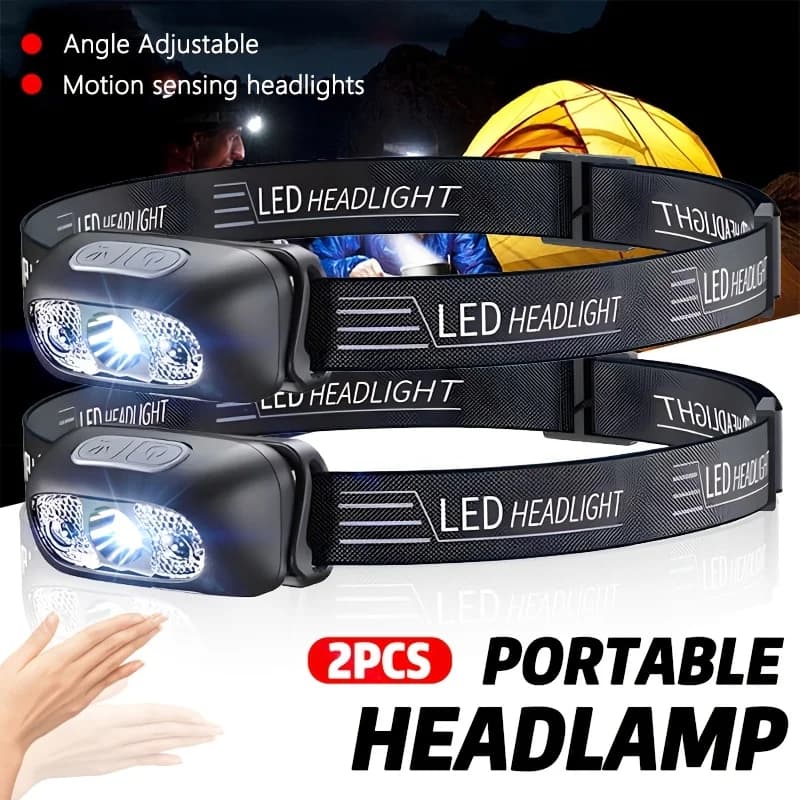 Mini led lamp strong light LED night fishing powerful flashlight front lamp camping outdoor waterproof portable lamps front with LED sensor