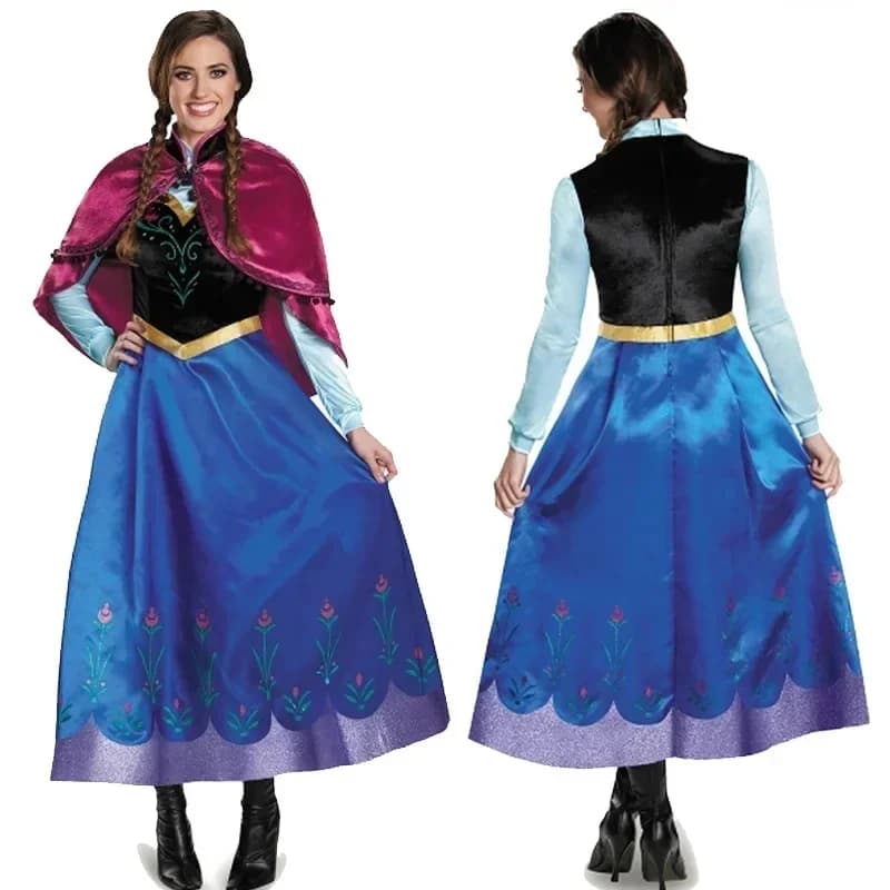 2026 New Anime Anna Princess Adults Snow Grow Elsa Clothing Fairy Tale Party Dresses for Women i love cos