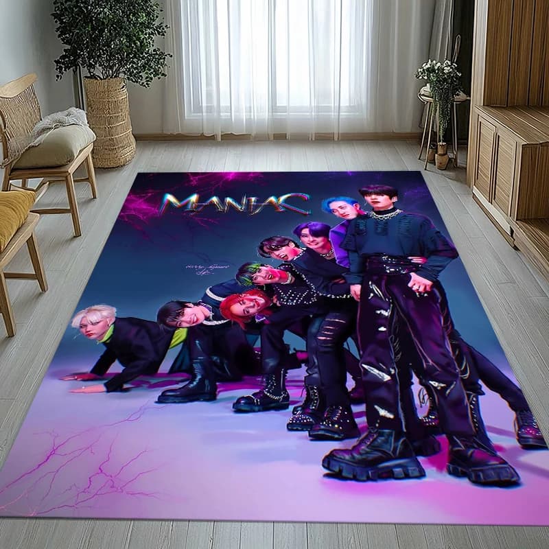 Tappeto Antiscivolo HD Stray Kids Kpop Star per Soggiorno, Morbido Tappeto per Camera da Letto, Sala Giochi, Divano, Decorazione Casa, Regalo