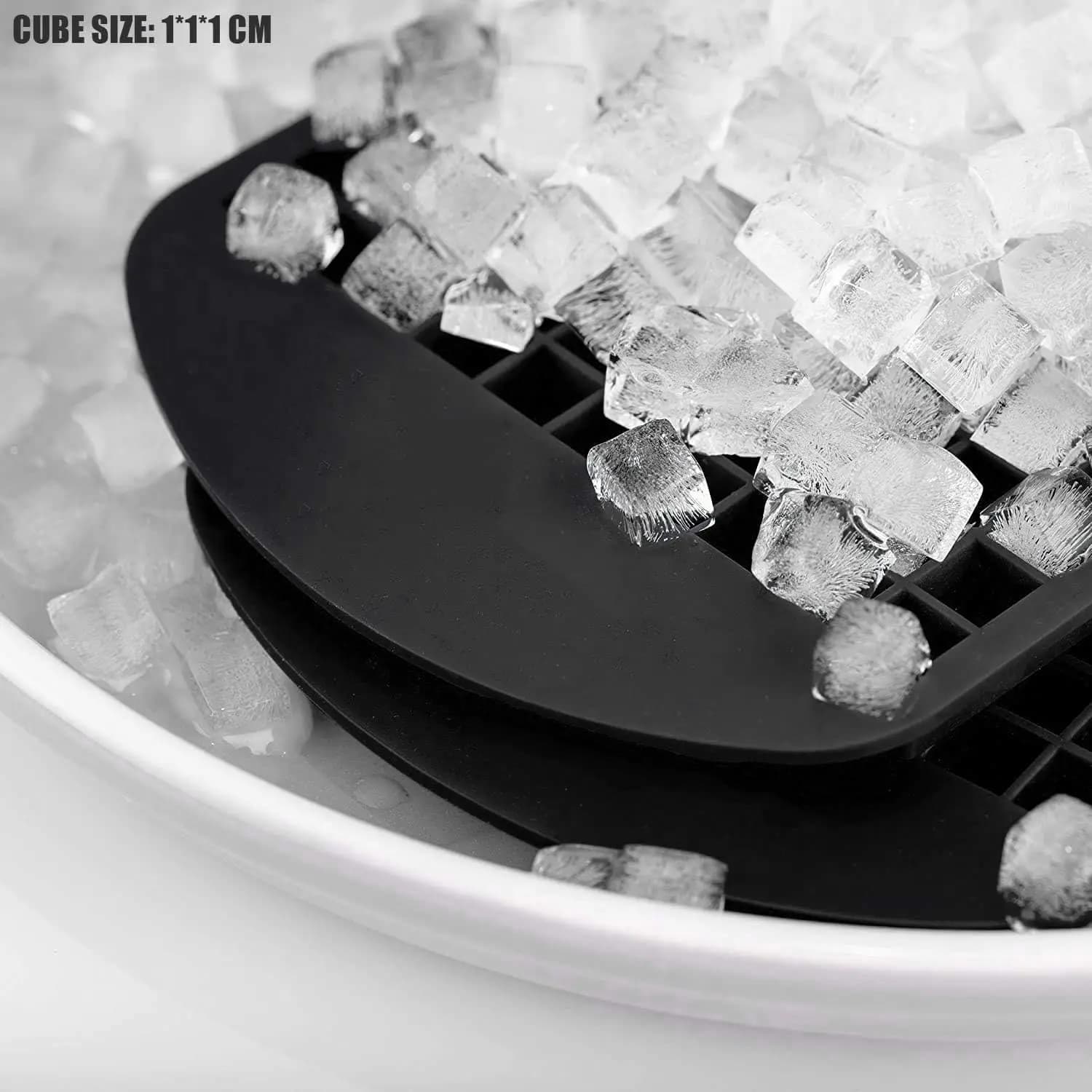 Mini vassoi per cubetti di ghiaccio in silicone 160 stampi per cubetti di ghiaccio piccoli cubetti di ghiaccio tritati a rilascio facile per refrigerare cocktail di whisky