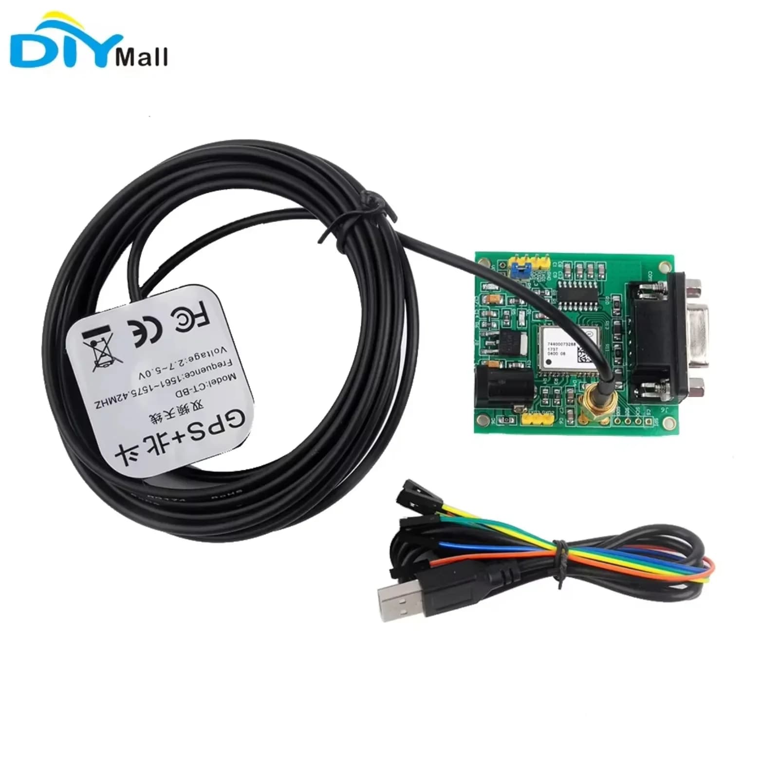 GPS module M8T Development card Glonass GLNS RS232 with GPS antenna Female to female cable for Arduino