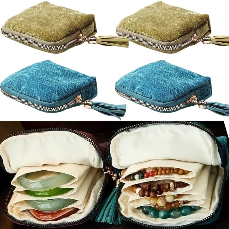 Vintage Travel Bags for Necklaces, Earrings, Multilayer Jewelry Bags, Zippered Case for Women