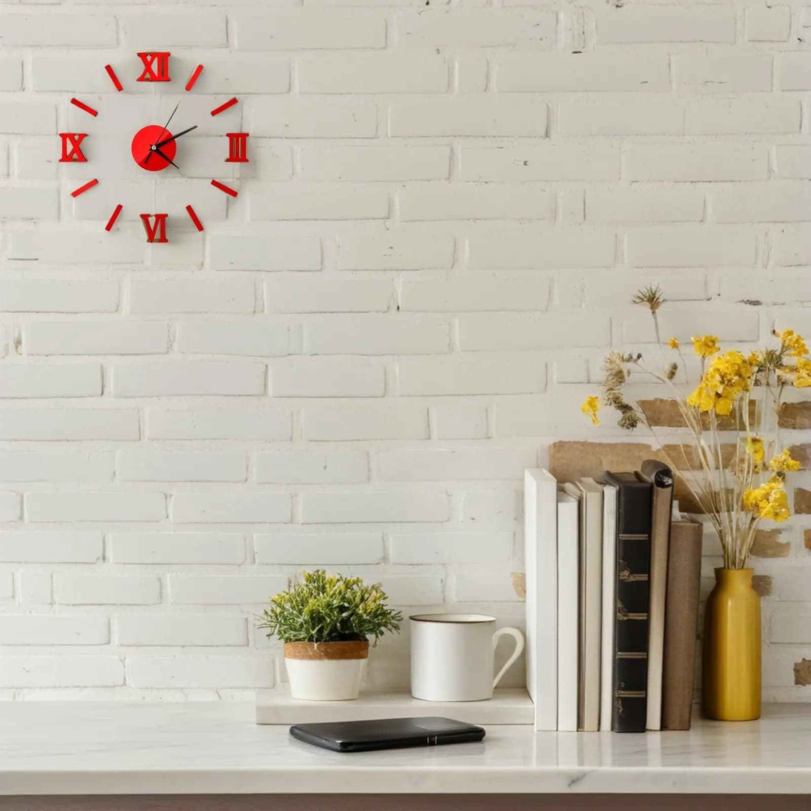 Orologio da Parete Moderno 3D Senza Cornice, Grande Effetto Specchio, Orologio Fai-da-Te per Decorazione Casa, Soggiorno, Camera da Letto, Argento