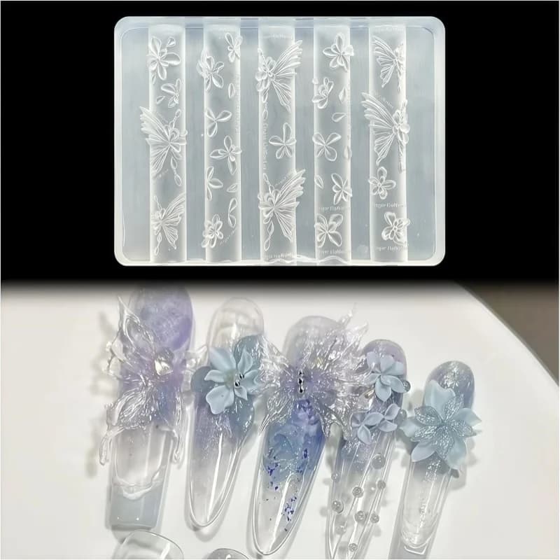 Stampo per nail art in gel con fiore a farfalla 3D Stampi per petali in resina per accessori Forniture Fiori Strumenti in silicone Grace Nails Style