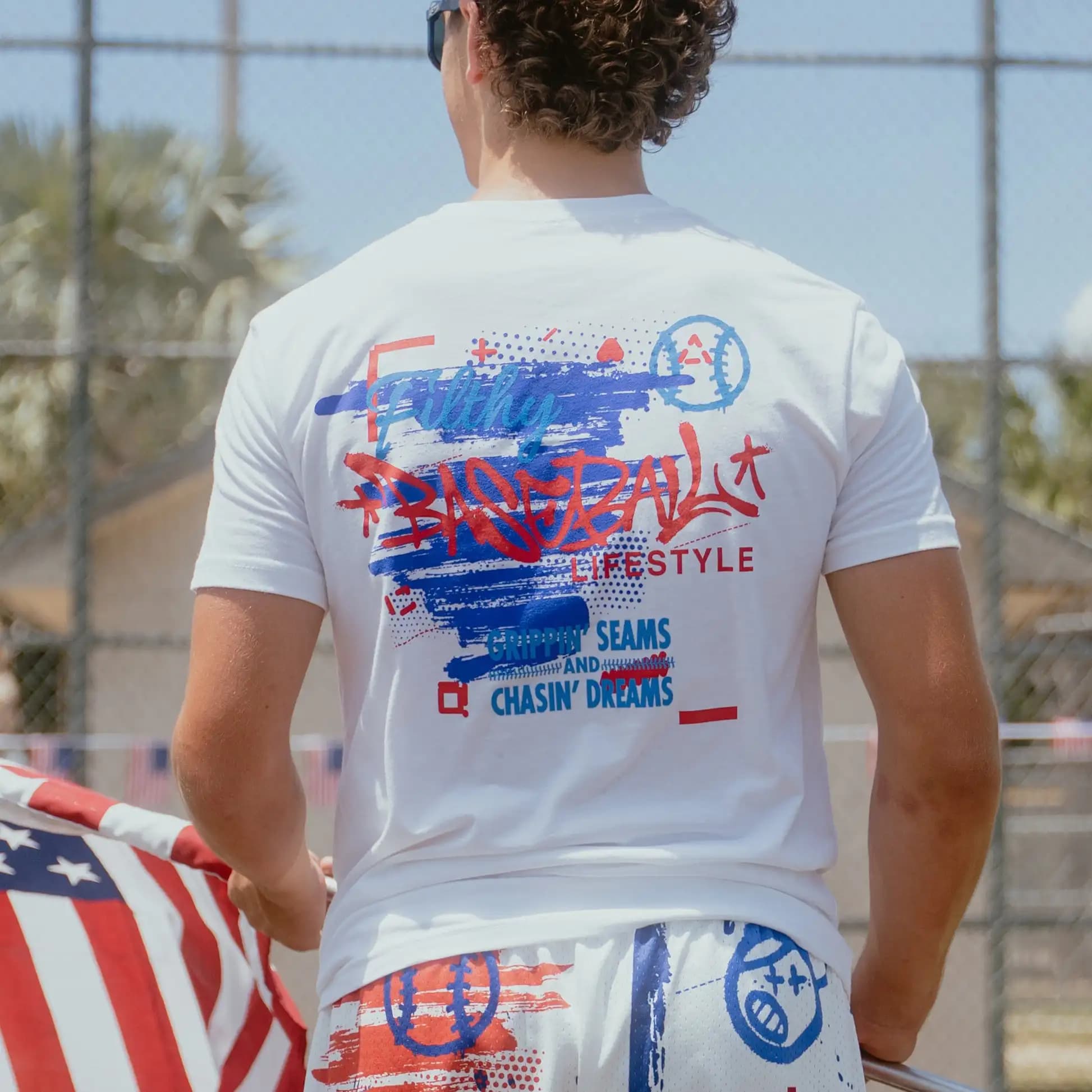 Graffiti Tee - USA - Baseball Lifestyle 101 Estate Nuova maglietta in puro cotone da donna da uomo di vendita calda Parent Child Wear