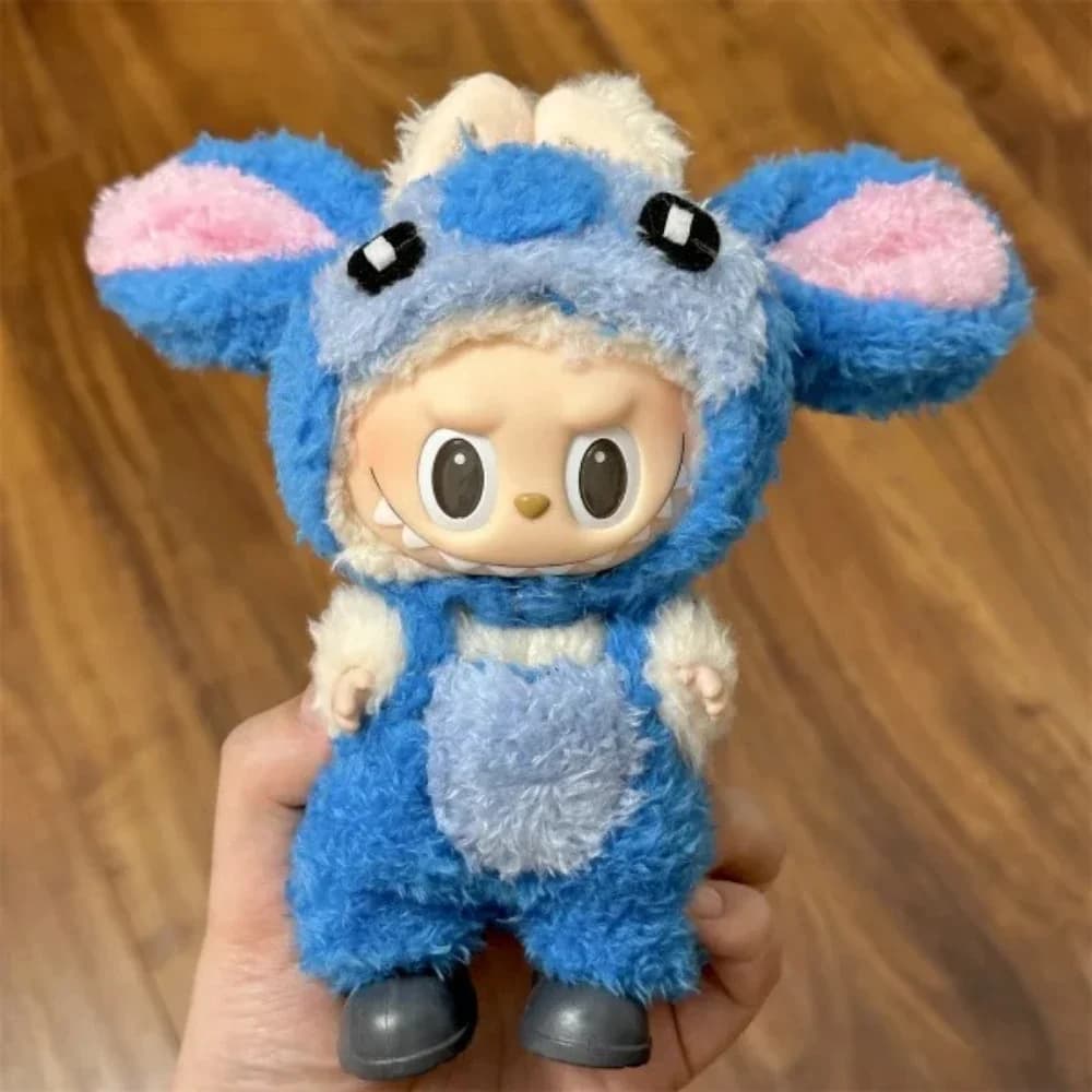 2025 Nuovo 17 centimetri Scatola Cieca Labubu Costume Cosplay Modificabile Fatti A Mano Rana e Maiale Peluche Set Gonna Labubu Costume Della Bambola