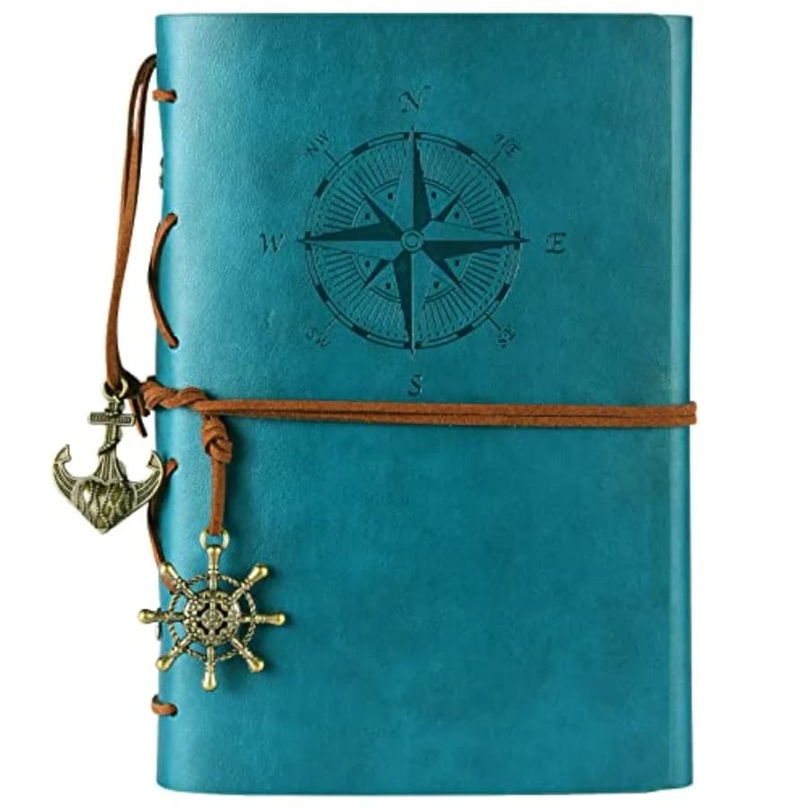 Leather Writing Journal Notebook, Classic Spiral Bound Notebook Refillable Diary Sketchbook Gifts with Unlined Travel Journals