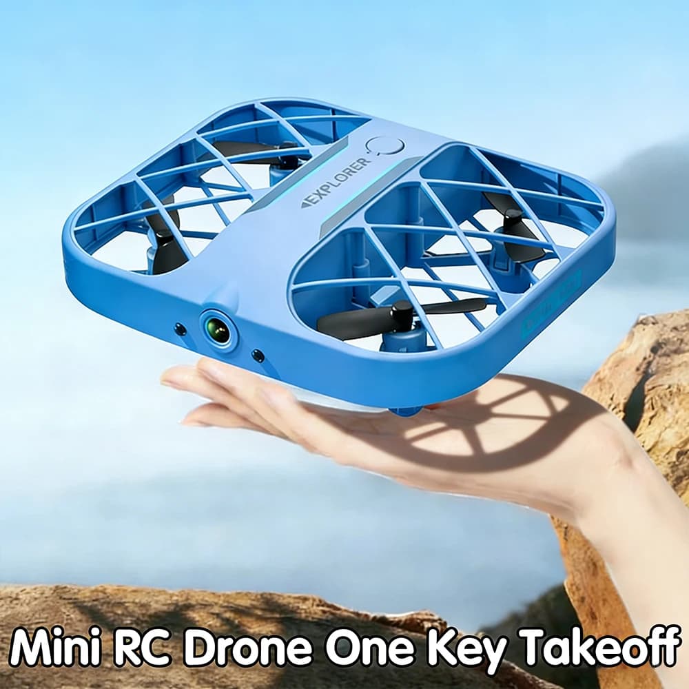 Mini RC Pocket 2.4G with 4K Camera, Quadricotter Portable with Remote Control, Neckline and Landing with One Key, Easy to Transport, New Toy