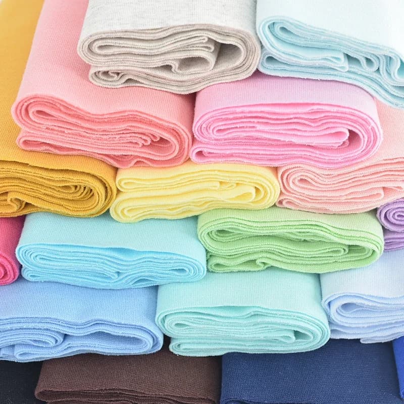20cm Width 86cm Length 1cm Pure Cotton Elastic Knitted Ribbed Fabric Ribbed Pull-On T-Shirt Clothes Pants Sewing Cloth