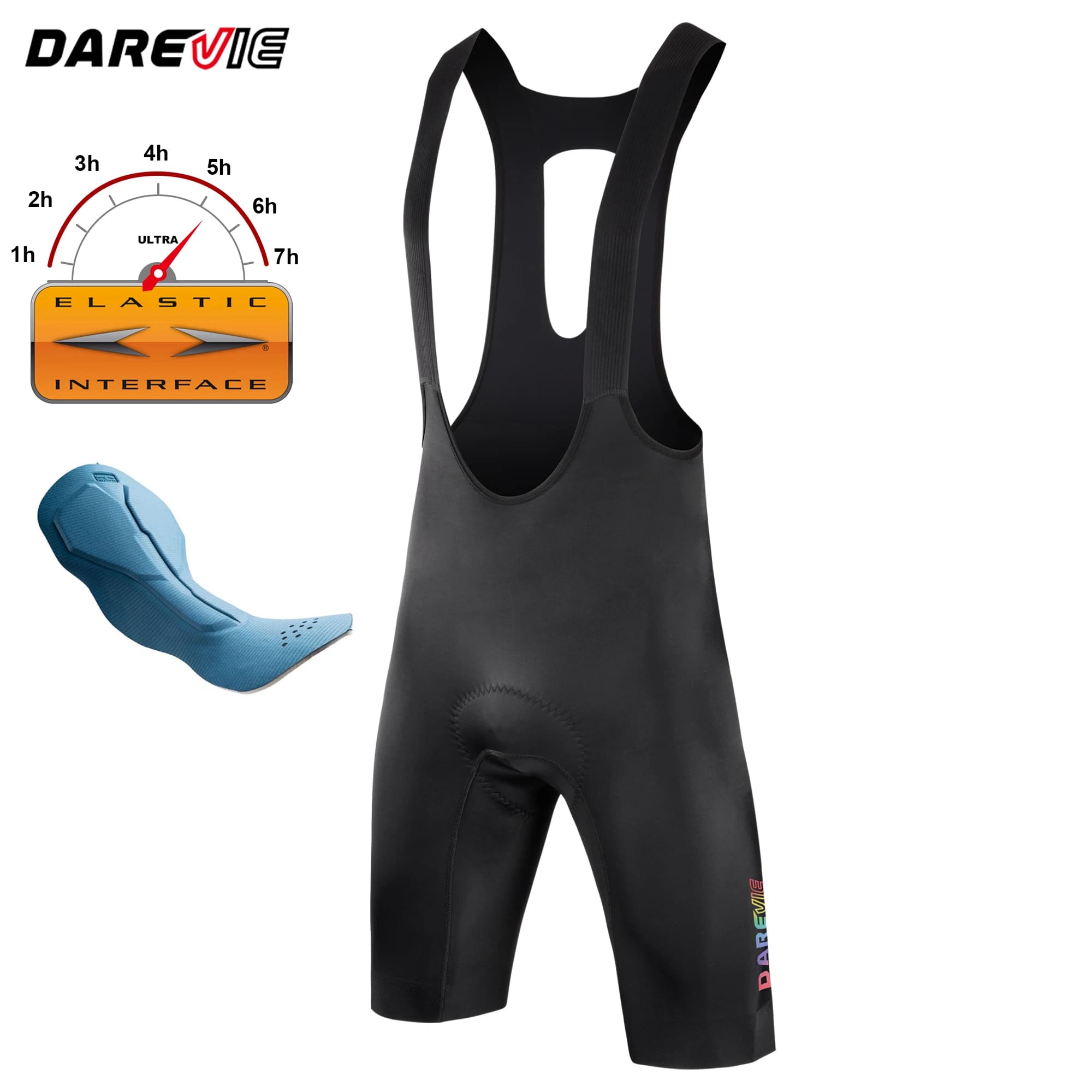 DAREVIE Men's Cycling Shorts Bretelle Seamless 5.0 PRO Level Elastic Interface Italy ® Pad SPF50+ Men's Cycling Clothing