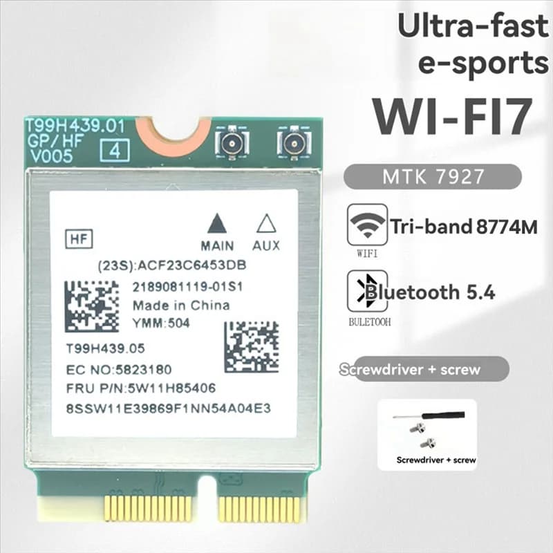 BTLIFE-MT7927 Scheda Wifi7 Banda 2.4G/5G/6G 9220M Scheda Wifi wireless Scheda di rete wireless Gigabit BT5.4 con antenna integrata