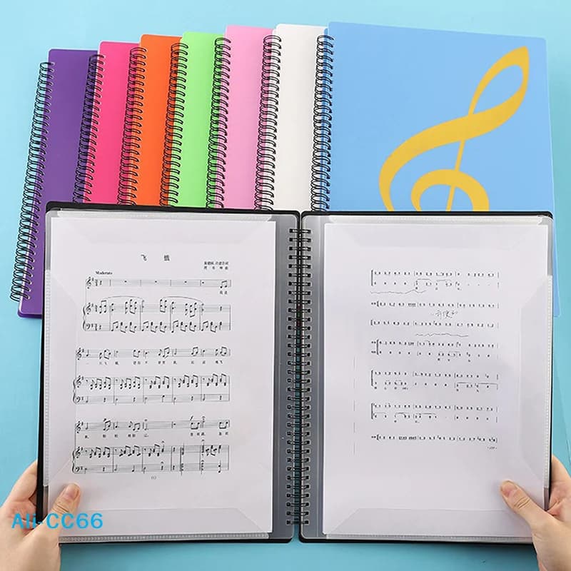 Cartella Flessibile per Spartiti di Pianoforte da 20 Pagine, Formato A4, con Clip per Libri di Musica, Raccoglitore per Fogli di Nota Musicale, per Pratica