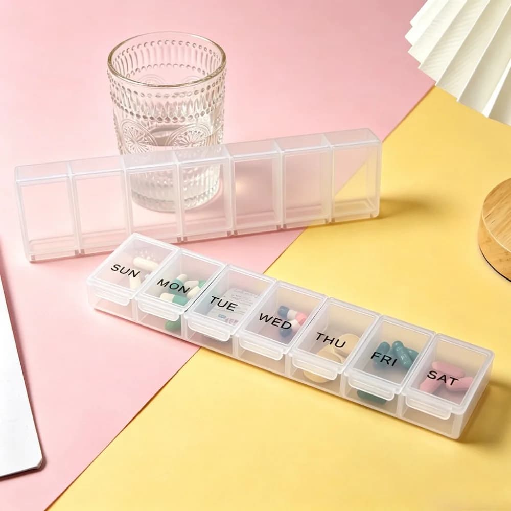 New Hot Premium Weekly 7 Days Portable Travel Large Pill Box Case Container Organizer for Medicine Vitamin Supplements FishOils