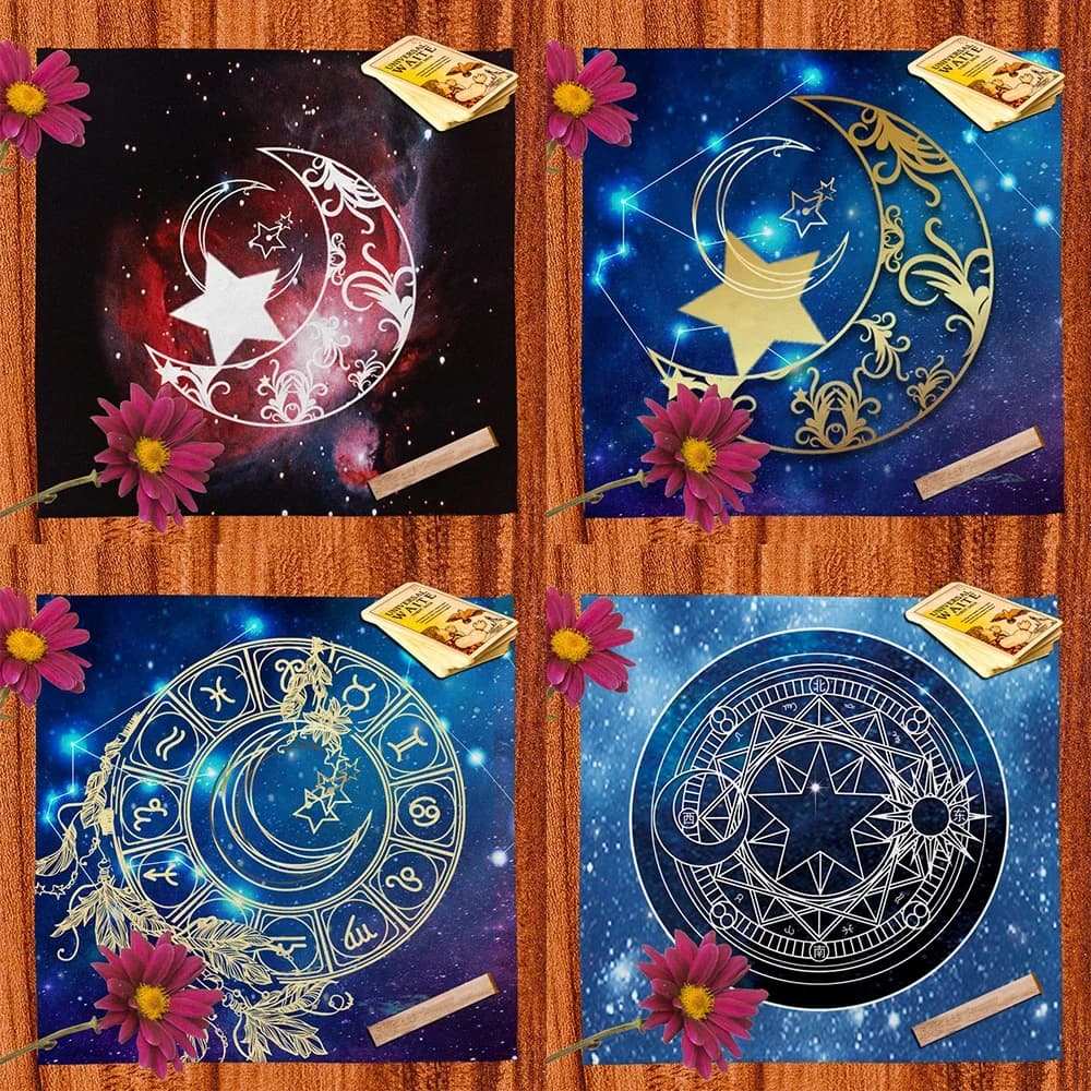 Tarocchi carta tovaglia velluto altare panno astrologia Oracle Mat divinazione speciale cristallo Balance Wheel