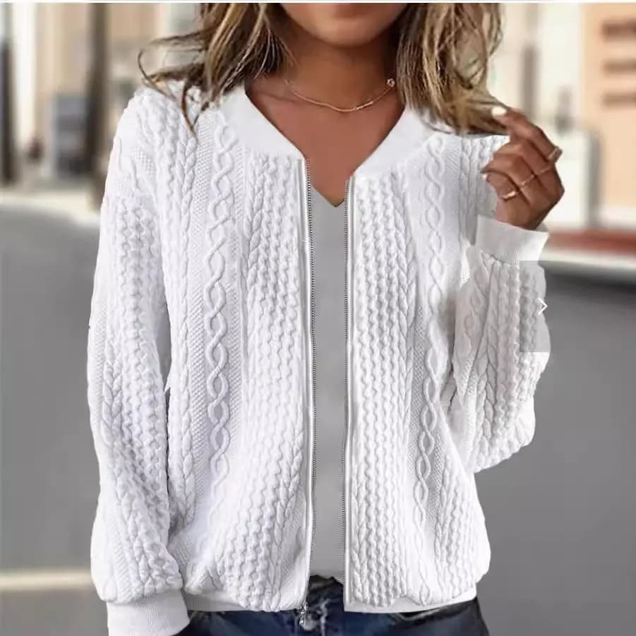 Giacca da donna a maniche lunghe in stile elegante 2023 New Wish con ricamo floreale, capospalla corto, moda casual, materiale in poliestere