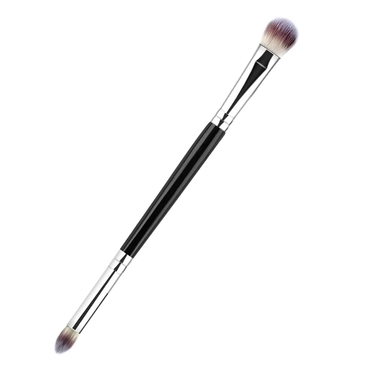Pennello professionale per ombretto, correttore, sopracciglia e eyeliner – Strumento per il trucco con setole morbide (Nero)