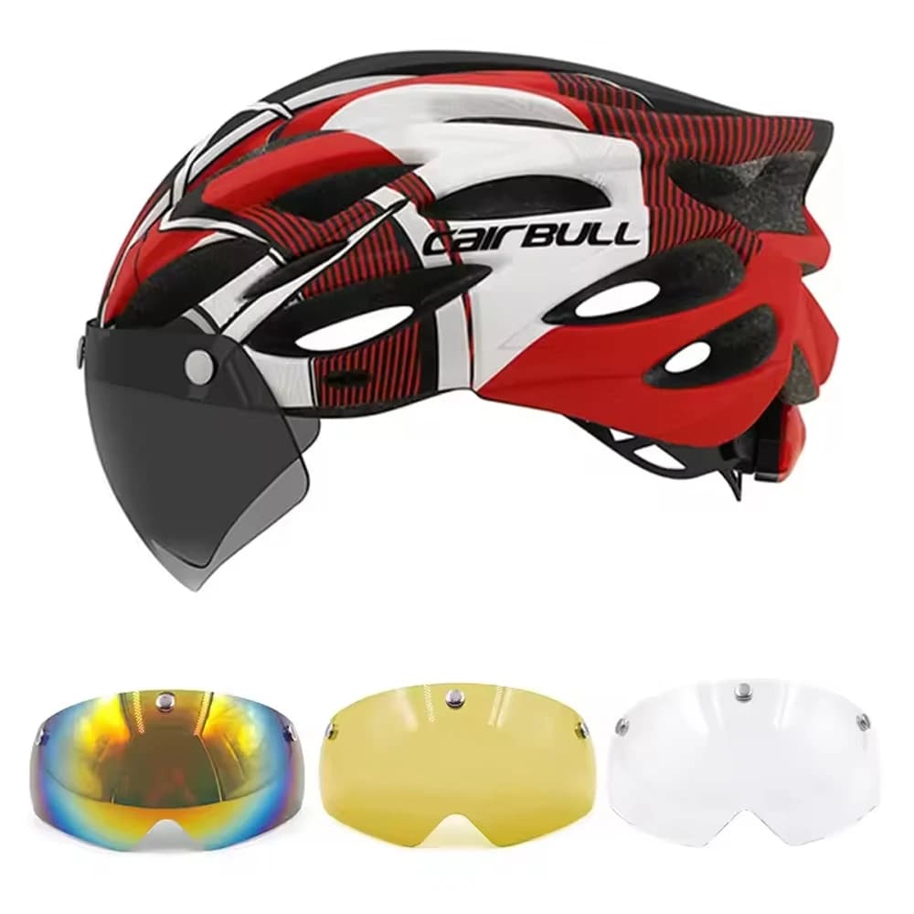 Cairbull Cycling Helmets for MTB, Mountain Bike and Road, Lightweight and Breathable with Safety LED, 59-61cm