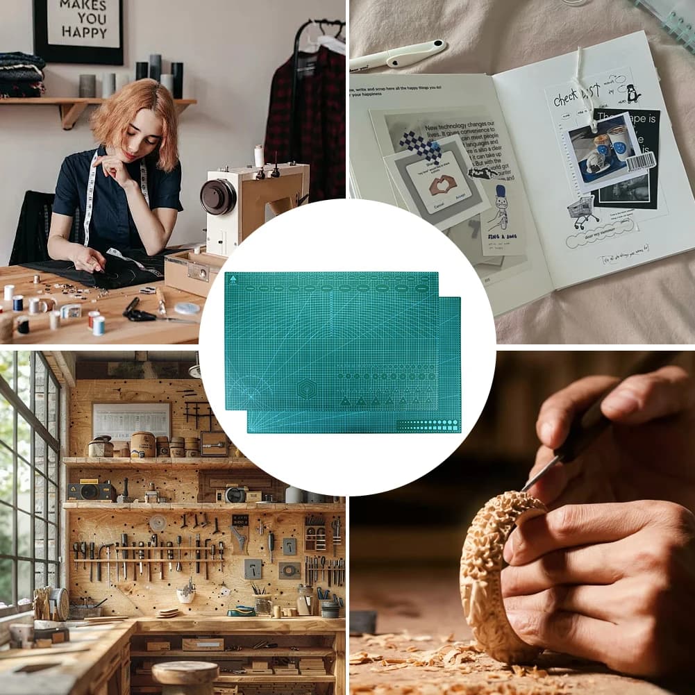 Self-repairing Grid Cutting Mat, PVC Face Cutting Board, Rotating Cutting Board for Scrapbooking and Fai-da- ♪