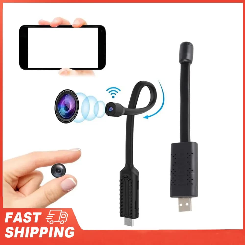 Telecamera di sicurezza WiFi USB Mini telecamera wireless HD 1080P con rilevamento del movimento/visione notturna per baby monitor per auto domestiche da interno
