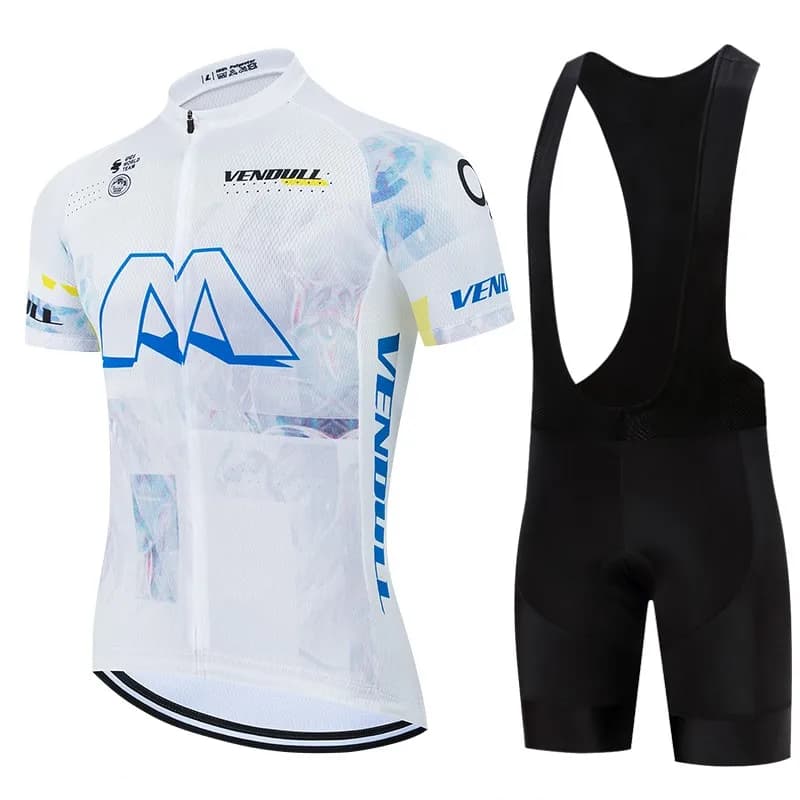 VENDULL 2026 Completo da Ciclismo Estivo da Uomo: Maglia a Maniche Corte e Pantaloncini con Bretelle per Triathlon - Abbigliamento Bici