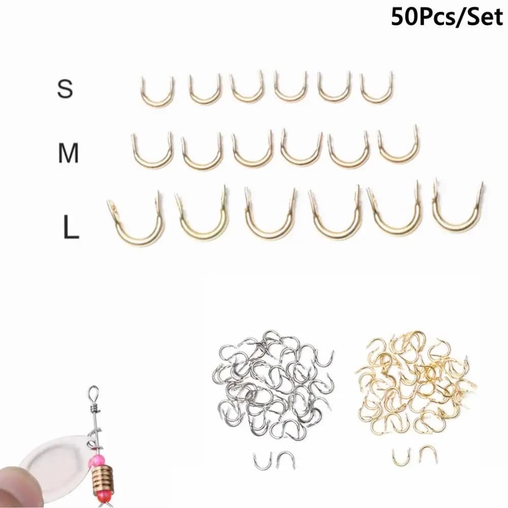 50 pcs/lot U-shaped folded clip Easy-Spin solid brass fishing baits artificial baits Spinner outdoor fishing accessories