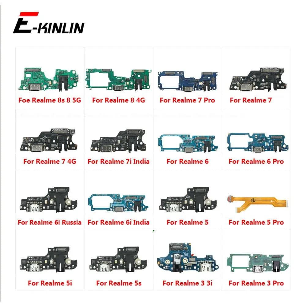 USB Charging Port Dock Plug Connector Charger Board With Mic Flex Cable For OPPO Realme 8s 8 7i 7 6i 6 5i 5 5s 3i 3 Pro