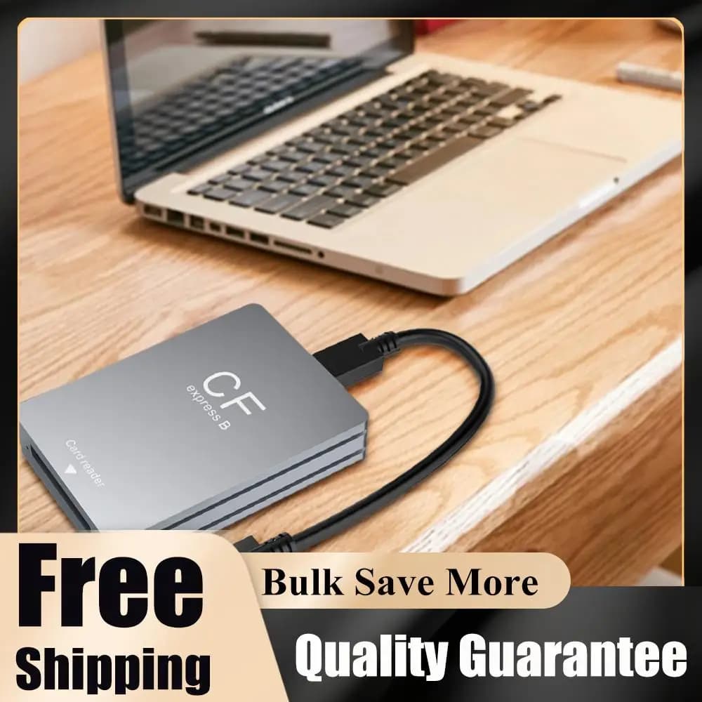 Lettore di schede CFexpress Type B USB 3.2 10Gbps con cavo da USB C a USB C/A, supporto Android/Windows/OS per SLR