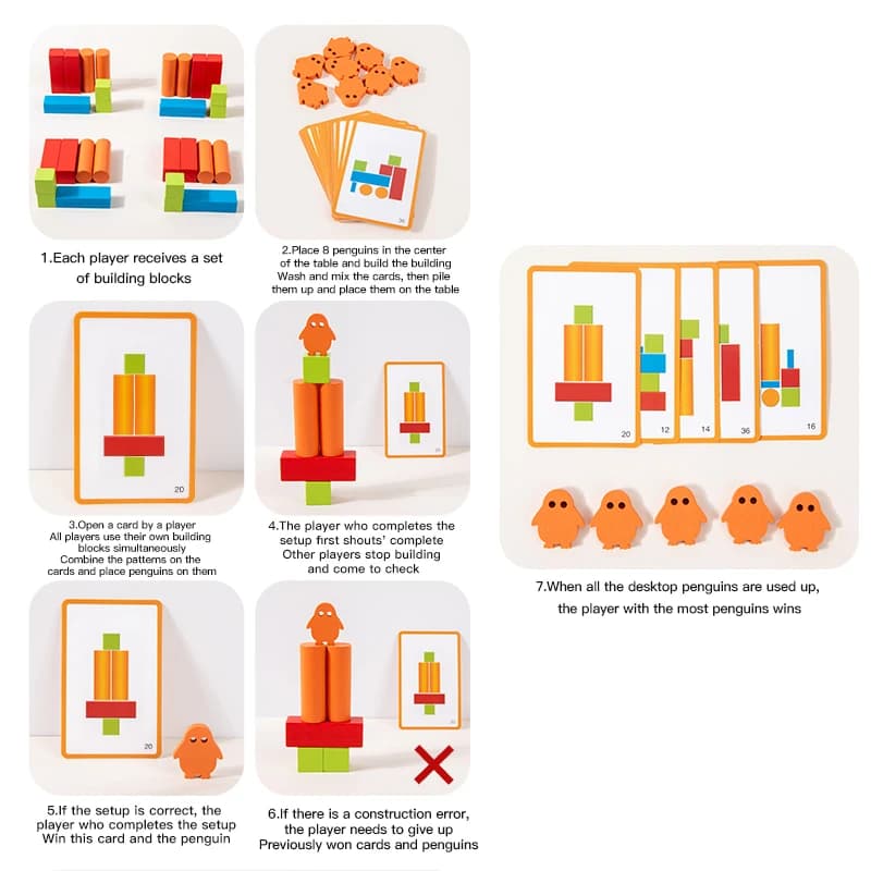 Blocchi di Costruzione in Legno per Bambini, Giochi di Forme Geometriche, Giocattoli Montessori, Set di Blocchi Arcobaleno Educativi