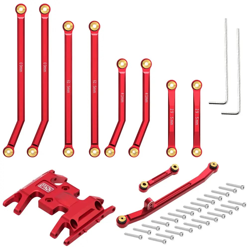 GLOBACT Collegamenti telaio ad alta distanza Collegamenti sterzo Collegamenti sospensione e set piastra paramotore per catenaccio assiale SCX24 AXI90081 1/24