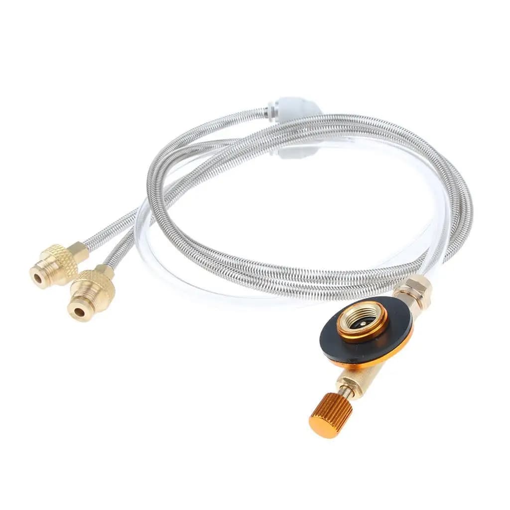 2-stage flexible pipe regulator adapter for camping stove with flat gas tank