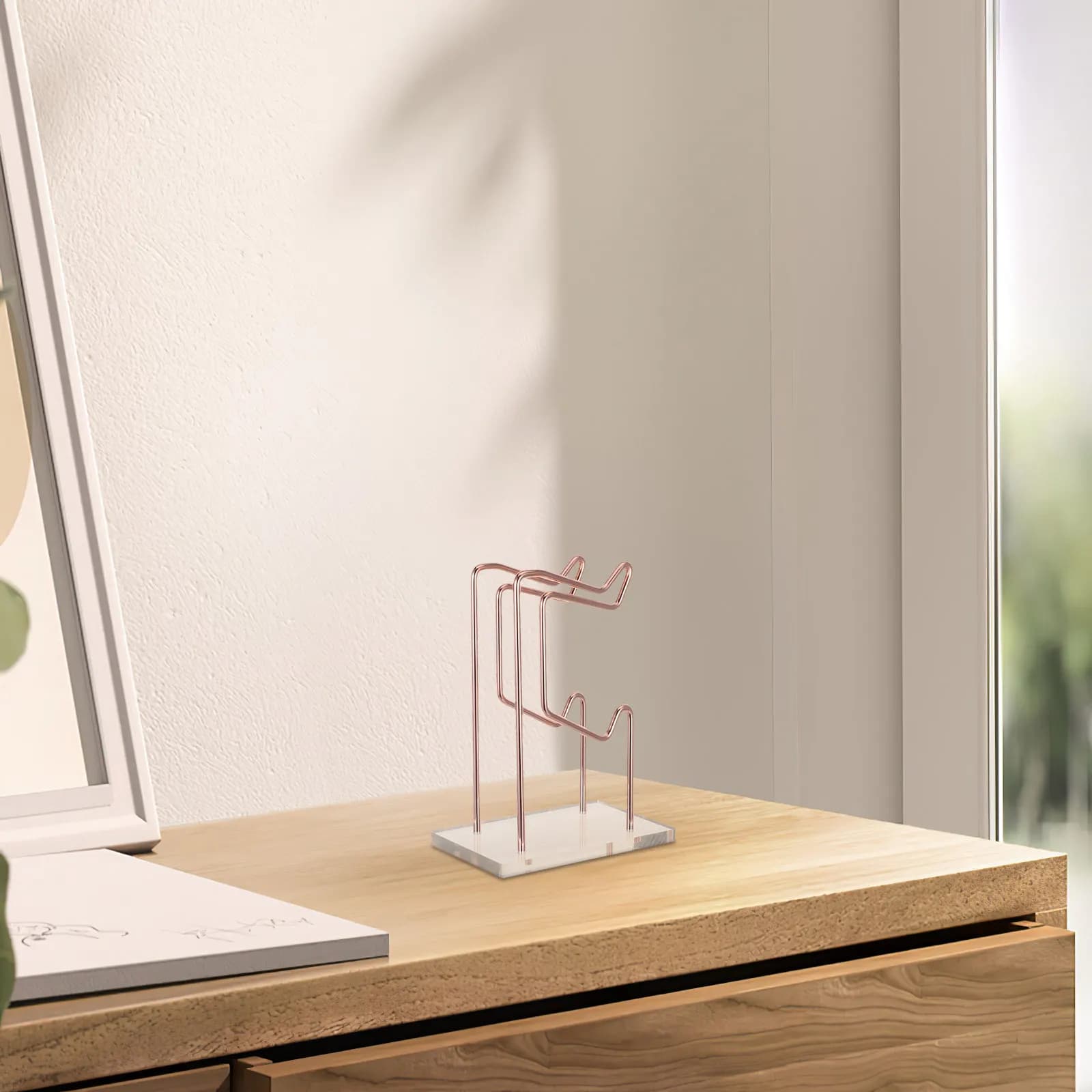 Two-Tier Game Controller and Headset Stand Acrylic Base Stylish Desk Organizer for Gaming Accessories Controller Headphone