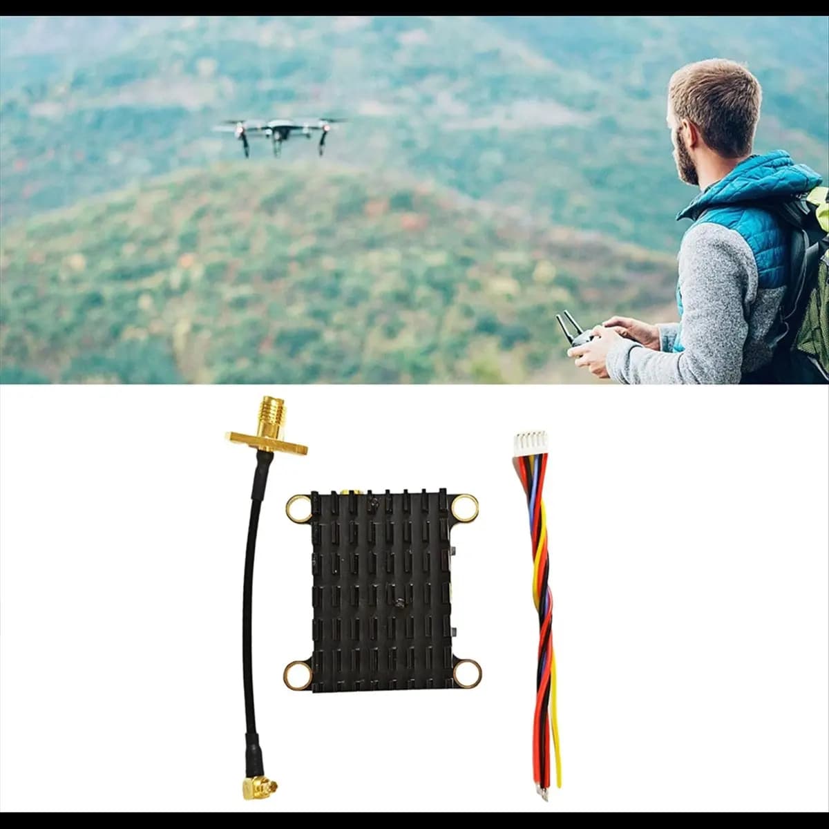DT345 Effortless-5.8G 2W 1.6W VTX 5.8G 2000mW NTSC/PAL FPV Audio Video Transmitter for FPV Long Range RC Drone