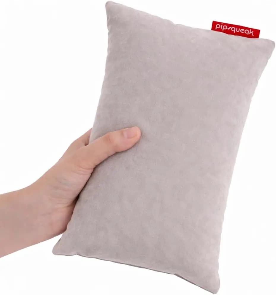 Mini cuscino da viaggio 11x7 pollici per cani, bambini, supporto lombare e cervicale - Grigio