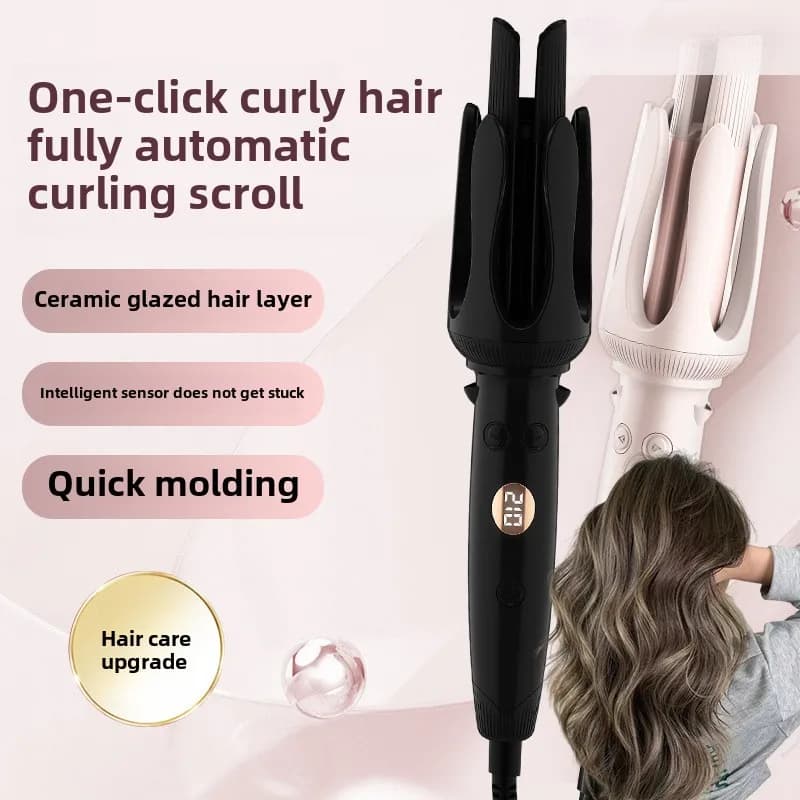 Ferro arricciacapelli avanzato Nuovo bigodino per capelli con display a LED Bacchetta arricciacapelli portatile anti-groviglio e spegnimento automatico per uso domestico e in viaggio