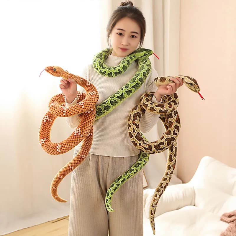 Simulazione serpente grande pitone serpente finto piccolo serpente bambola in tessuto peluche bambola kool ingannevole regalo creativo per bambini
