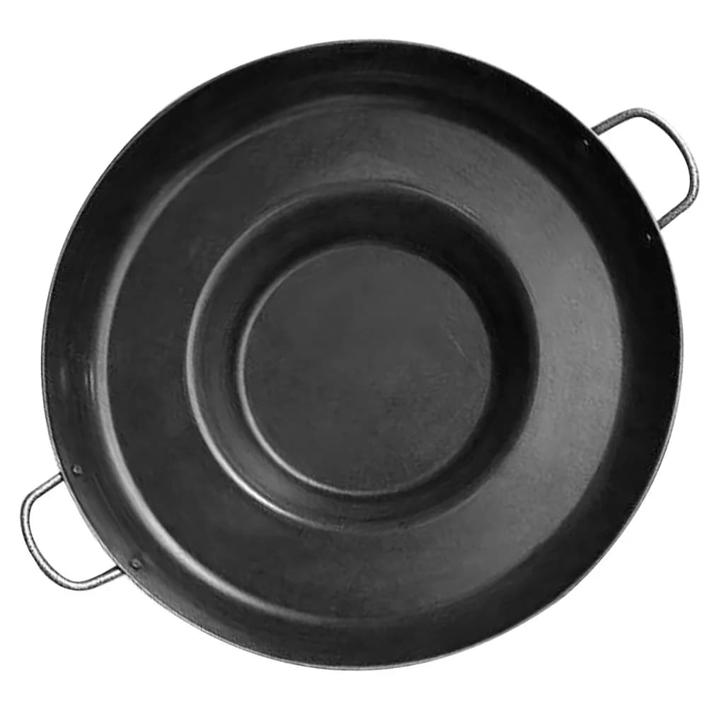 Padella in Metallo Grande con Base Piatta Antiaderente, Adatta per Fornelli a Gas e Ceramici, per Cucina all'Aperto, Utensile da Cucina in Acciaio Inox