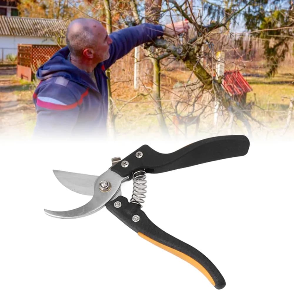 Durable Steel Pruning Shears Black and Yellow Sharp Blade Floral Scissors Labor-saving Elbow Hand Operated Garden Shears