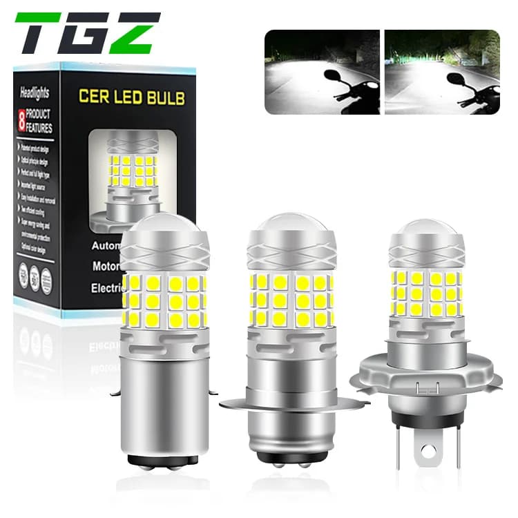 BA20D H6 Mini Lente Moto Fendinebbia Faretti A LED Per H4 P15D Scooter Testa Della Lampada 12V Lampadine Bianche 6000K Moto Accessori Bici