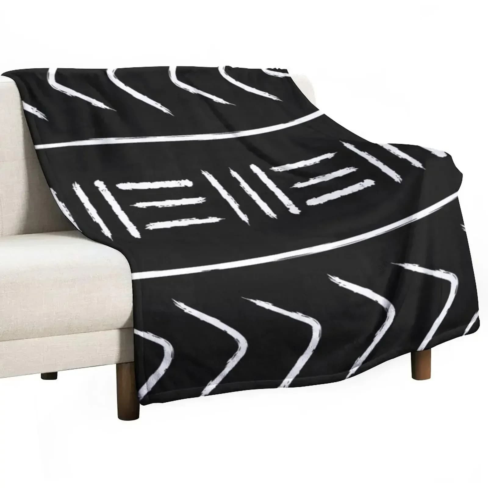 Black mudcloth - pillow version Throw Blanket cosplay anime Baby Stuffeds Nap manga Luxury Blankets