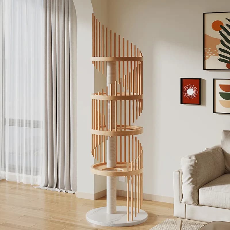 La casa con struttura per arrampicata su gatti in legno massello non occupa un piccolo appartamento multipiattaforma integrato