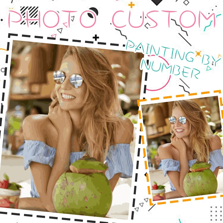 PhotoCustom Painting By Number Customize Personal Photos DIY Kits Acrylic Paint Coloring By Number Home Decor Gift