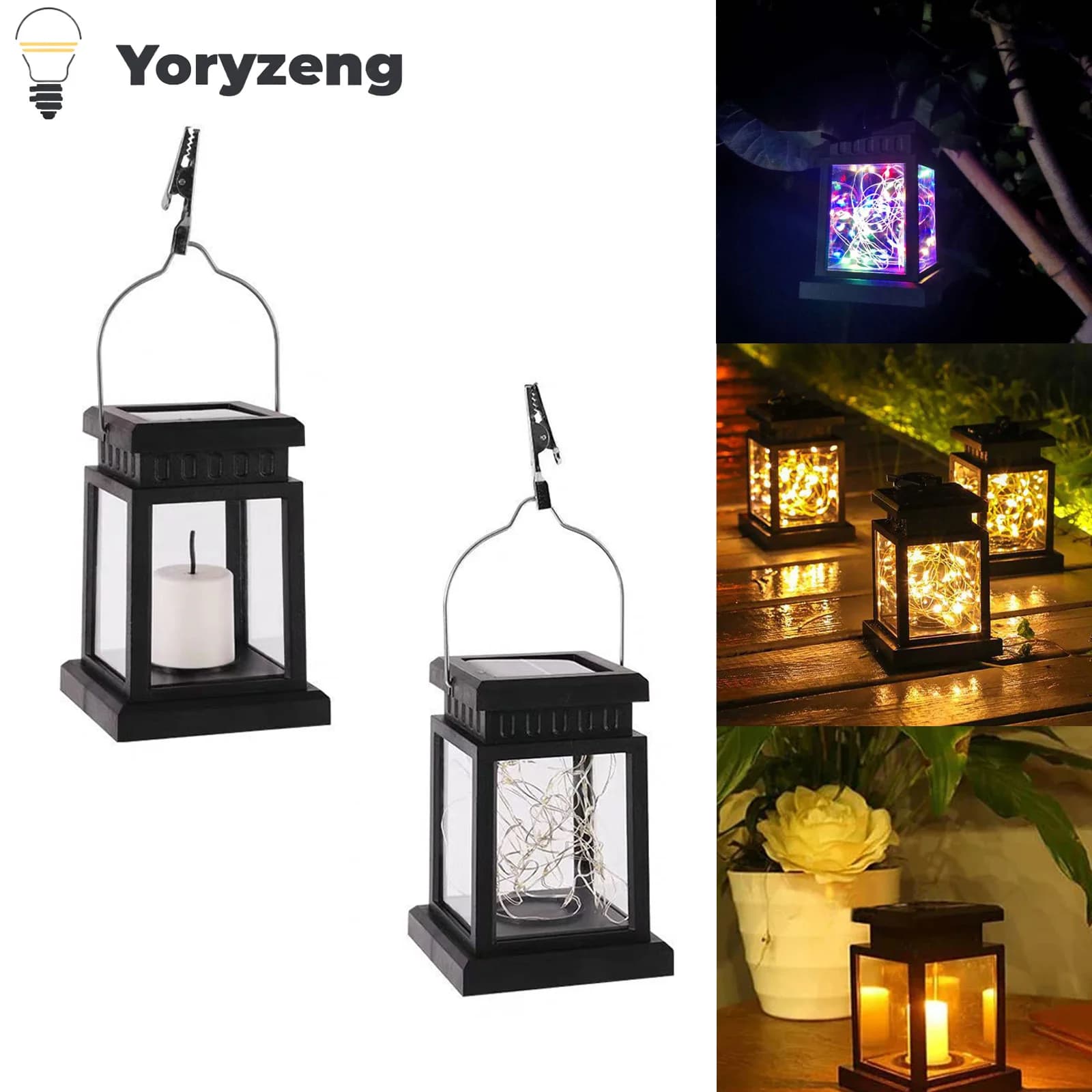 Lanterna solare appesa a LED candela stringa fata luce con Clip caldo Coloful per balcone esterno Patio giardino recinzione decorazione illuminazione