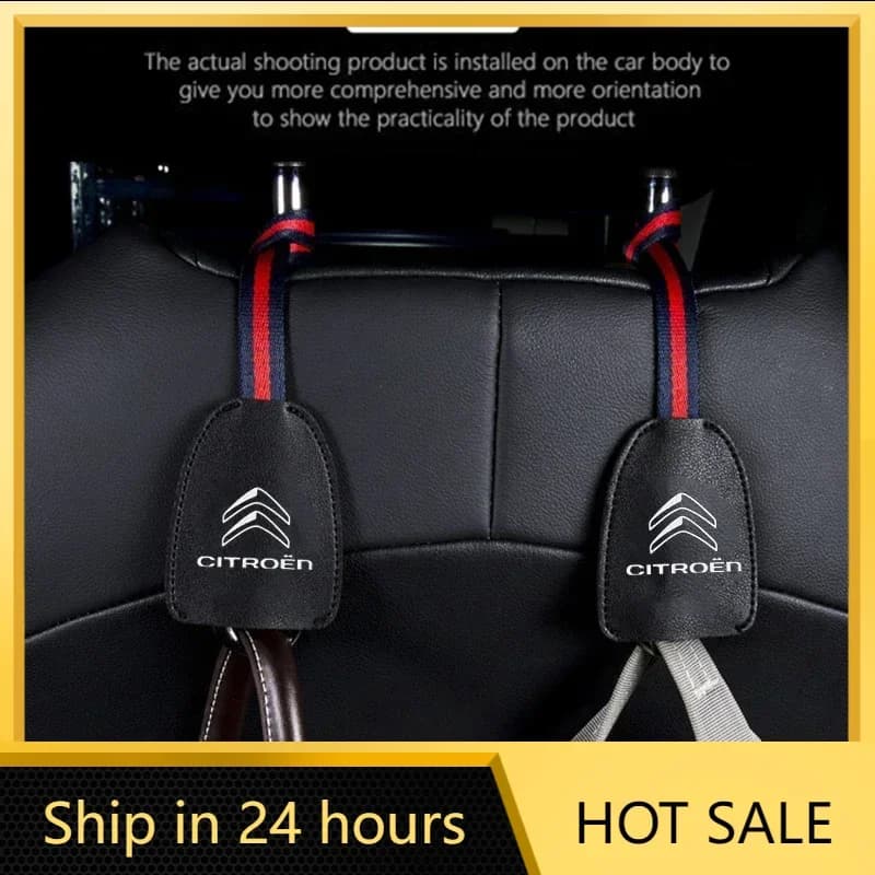 Car Sticker Leather Car Seat Back Hook Holder For Citroen C5 DS4 DS5 C1 Berlingo Saxo Xsara DS3 C3 C2 Jumper Picasso C4L Elysee