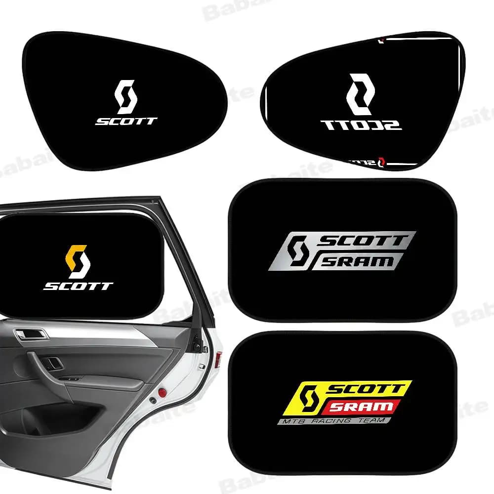 S-ScottS Bike Logo Car Sun Shade UV Protection Electrostatic Adsorption Car Window Sunshade For Kids Universal Auto Curtain