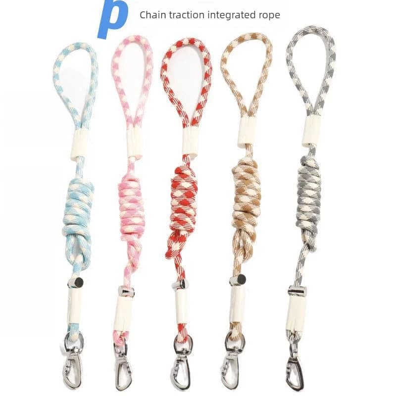 Guinzaglio per Cani a Catena P Rotonda Bianco e Nero, Resistente in Nylon e Poliestere, Regolabile e Antiscivolo per Cani Piccoli, Medi e Grandi, Accessori per Animali